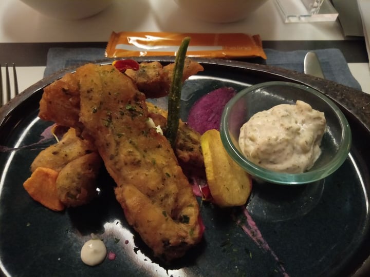 photo of The Line Battered Banana Blossom and Chips shared by @veganspicegirl on  11 Dec 2019 - review