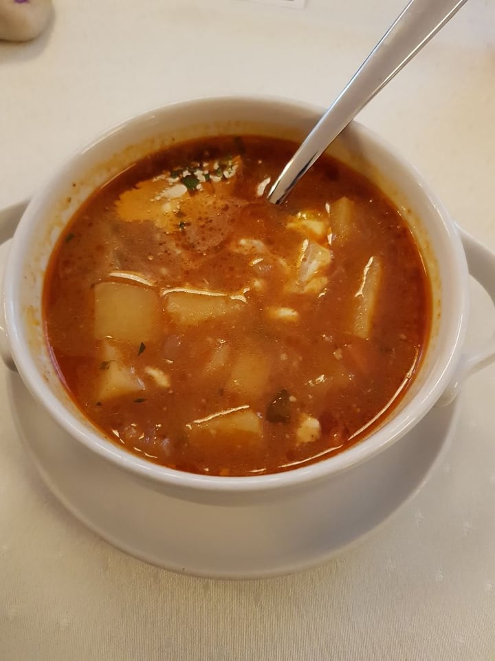 review photo of Napfényes Restaurant and Confectionery Potato Soup with Faux Sausages shared by @soeso on 04 Feb 2020 - review
