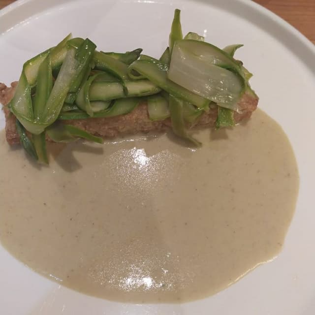 Photo of the dish “Riso Fritto Curry Verde E Insalatina Di Asparagi”