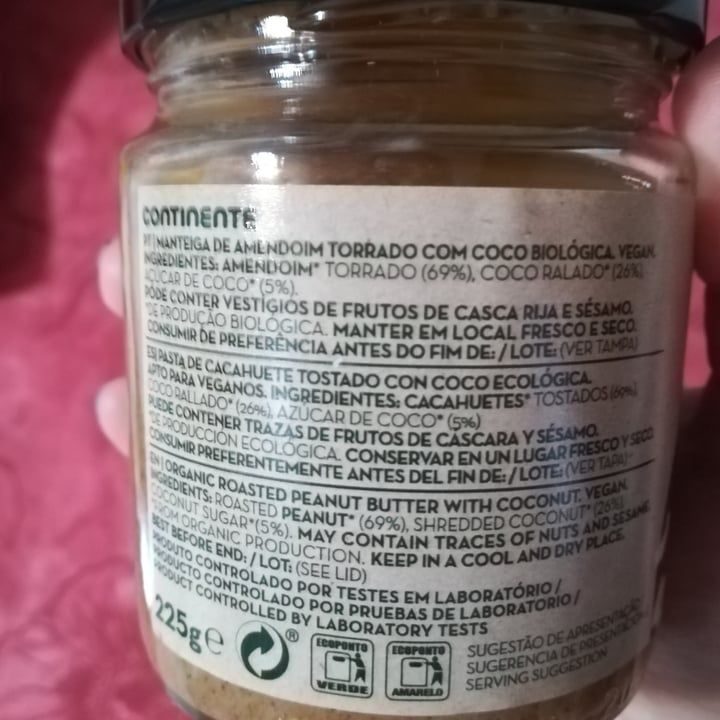 photo of Continente Bio manteiga de amendoim com côco shared by @helgaoliveira on  19 Sep 2022 - review