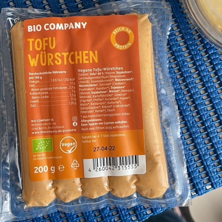photo of Bio Company Tofu Würstchen shared by @ely01 on  16 Mar 2022 - review