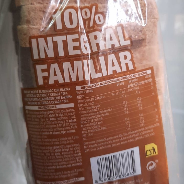 photo of Hacendado Pan integral familiar shared by @noemissioni on  23 Oct 2022 - review
