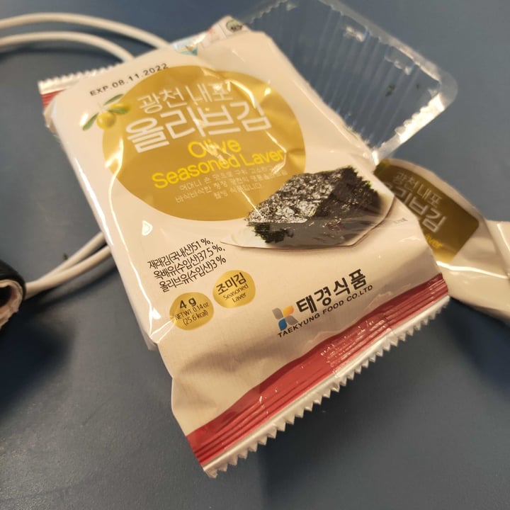review photo of Taekyung food Olive Seasoned Laver shared by @jiawei on 25 Jan 2022 - review