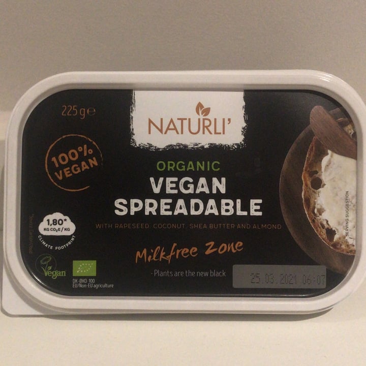 photo of Naturli' Naturli’ organic vegan spreadable shared by @miyukudo on  09 Feb 2021 - review