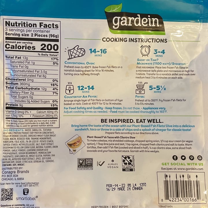 review photo of Gardein Golden Plant Based F'sh Filets shared by @claudiah on 13 Jun 2022 - review