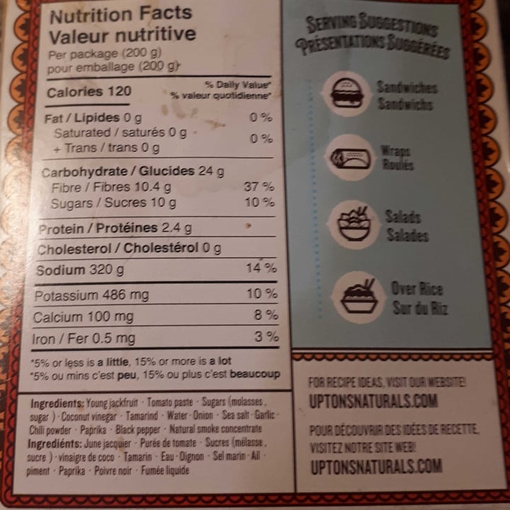 photo of Upton's Naturals Bar-B-Que Jackfruit shared by @nobme6661 on  13 Dec 2022 - review