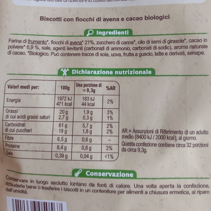 photo of Carrefour Bio Biscotti Con Fiocchi Di Avena E Cacao shared by @dratini on  17 Sep 2022 - review