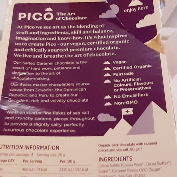photo of Pico Chocolate Salted caramel chocolate shared by @kate13 on  21 Apr 2022 - review