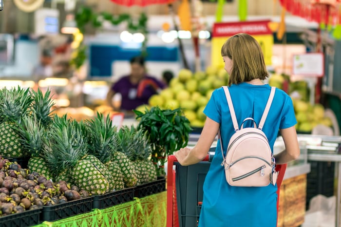 woman shopping for grocery