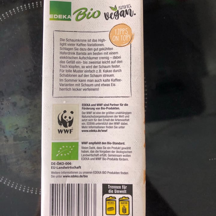 review photo of Edeka Bio Haferdrink mit Soja - Barista shared by @marenvansoest on 11 Sep 2021 - review