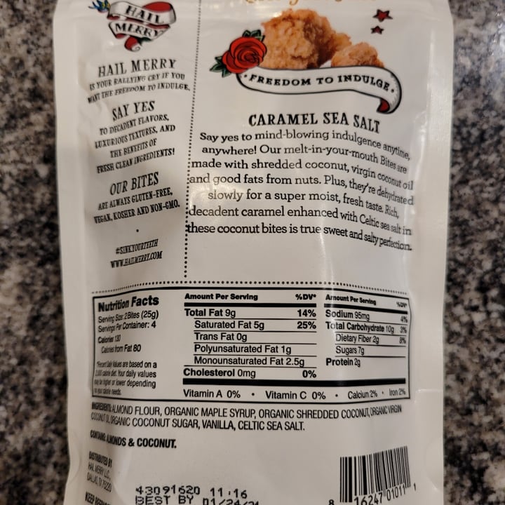 photo of Hail Merry Caramel Sea Salt Bites shared by @mdonahue on  31 Dec 2020 - review