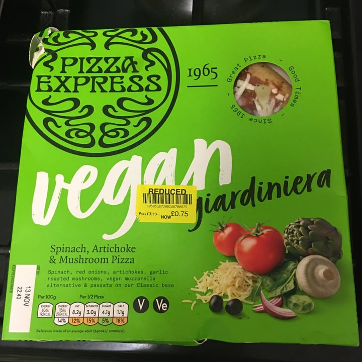 photo of PizzaExpress Vegan Giardiniera Pizza shared by @dandan4 on  10 Nov 2020 - review