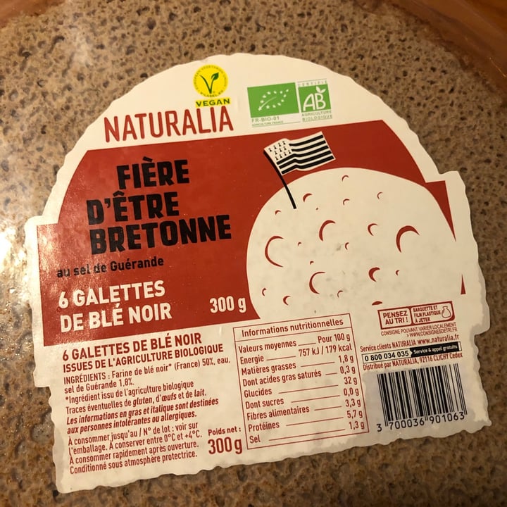 photo of Naturalia 6 Galettes de blé noir shared by @hellohappyvegan on  03 Oct 2021 - review