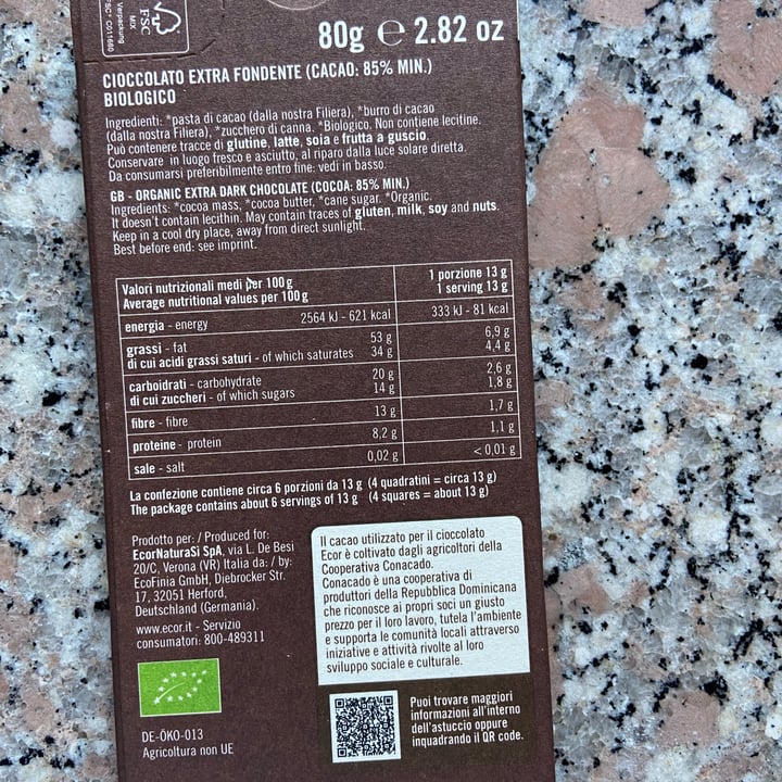 photo of Ecor Cioccolato extra fondente shared by @maty96 on  18 Oct 2022 - review