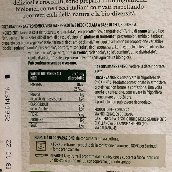 review photo of Verso Natura Conad Veg Falafel Di Ceci shared by @emmeerreti on 23 Sep 2022 - review