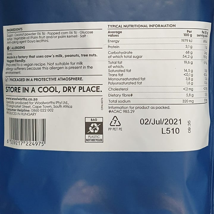 photo of Woolworths Food Indulgent Popcorn shared by @rozaanfichardt on  15 Oct 2020 - review