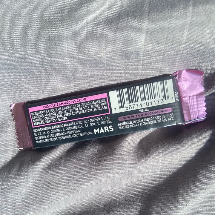 photo of Turin Chocolate 70% Cacao, barra 18g shared by @ilse on  11 Oct 2021 - review
