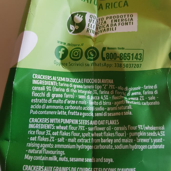 review photo of Misura Crackers ai Cereali, Semi di Zucca e Fiocchi di Avena - Natura Ricca shared by @manuelalmp on 08 Apr 2022 - review