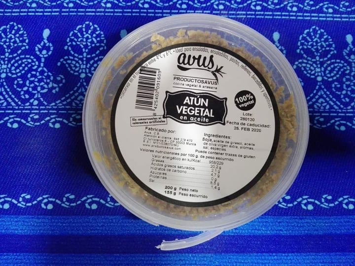 photo of Avus Atún Vegetal shared by @yolivegan on  01 Mar 2020 - review