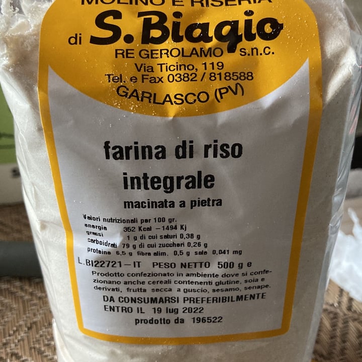 photo of molino e riseria di san biagio Farina di riso Integrale shared by @ilac74 on  31 May 2022 - review