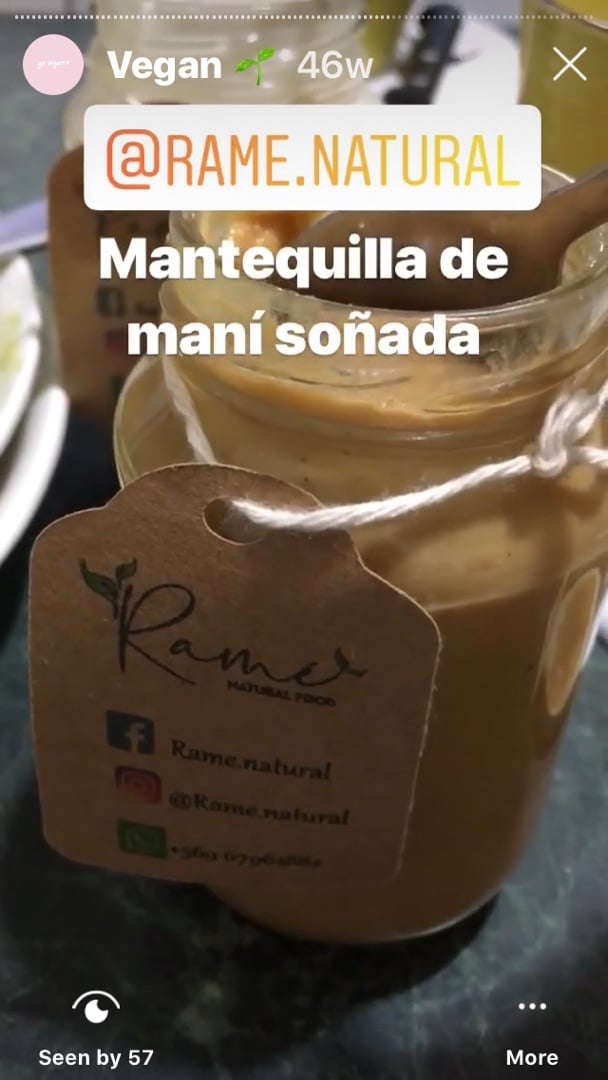 photo of Ramé natural Mantequilla De Maní shared by @fabimirandav on  08 Feb 2020 - review