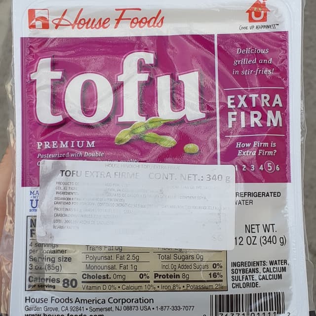 Photo of the dish “tofu extra firme”