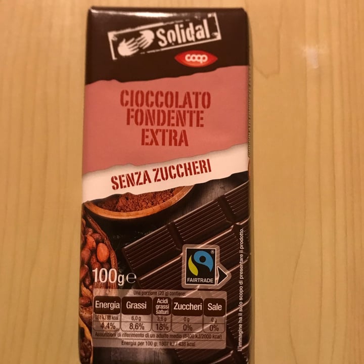 photo of Solidal coop Cioccolato Fondente Extra Senza Zuccheri shared by @serena89 on  16 Dec 2021 - review