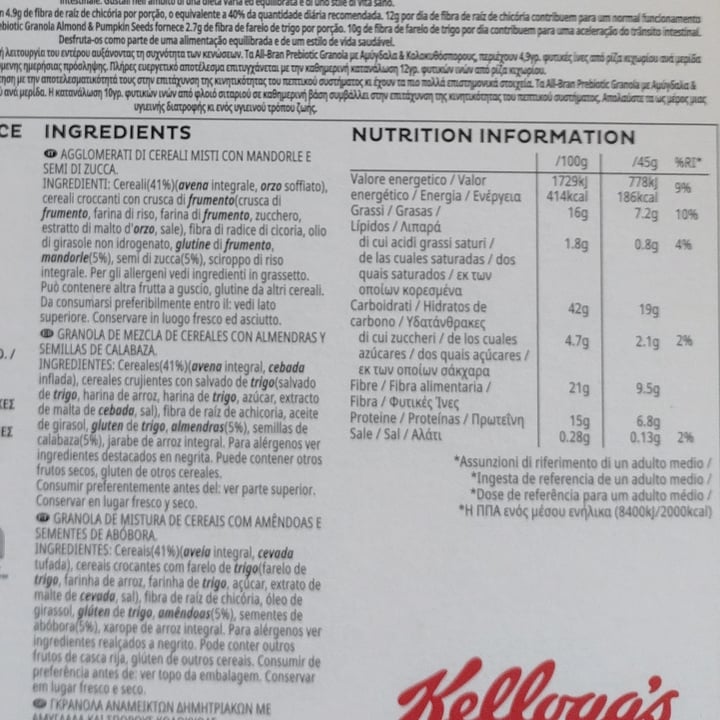 photo of Kellogg All bran prebiotic con avena shared by @dratini on  08 Aug 2022 - review
