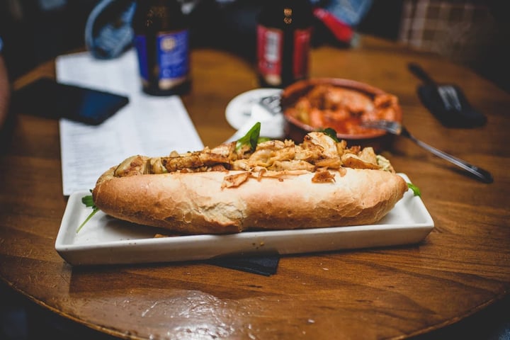 photo of La Cerveseria Clandestina Vegan Frankfurt Sandwich: Heura shared by @samyuktakartik on  23 Oct 2018 - review