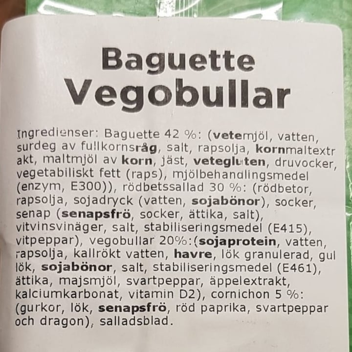 photo of VegMe Baguette med vegobullar shared by @enkelvegan on  04 Feb 2021 - review
