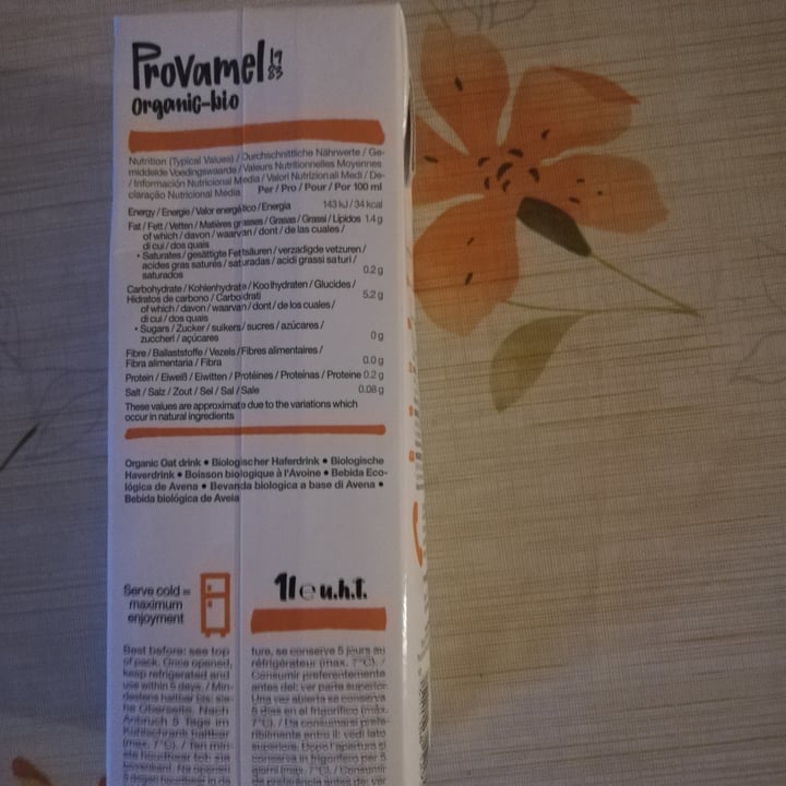 photo of Provamel Oat Milk shared by @lagiuggi91 on  05 Nov 2022 - review