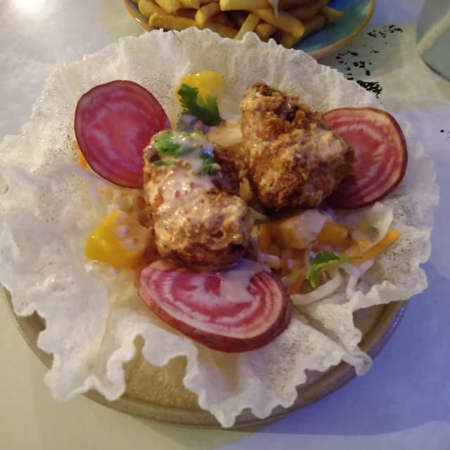 Photo of the dish “Fried vegan first with rice crisp and pickled vegetables”