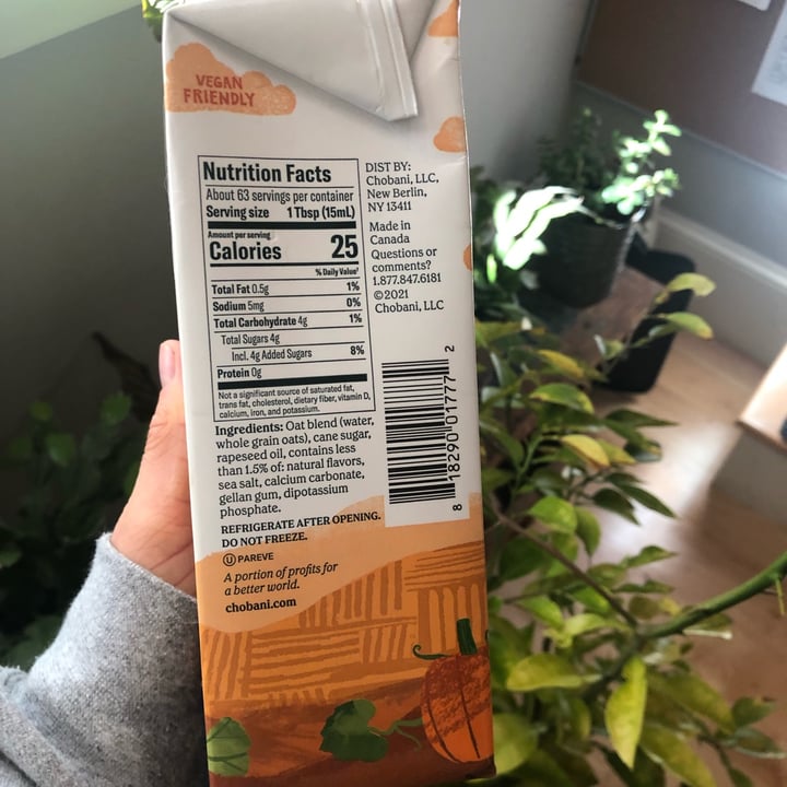 photo of Chobani Oat Coffee Creamer Pumpkin Spice shared by @garen7 on  01 Nov 2021 - review