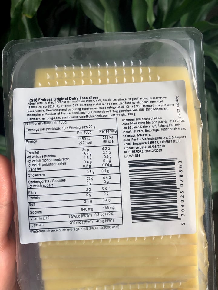 photo of Emborg Original Dairy-Free Slices shared by @consciouscookieee on  16 Dec 2019 - review
