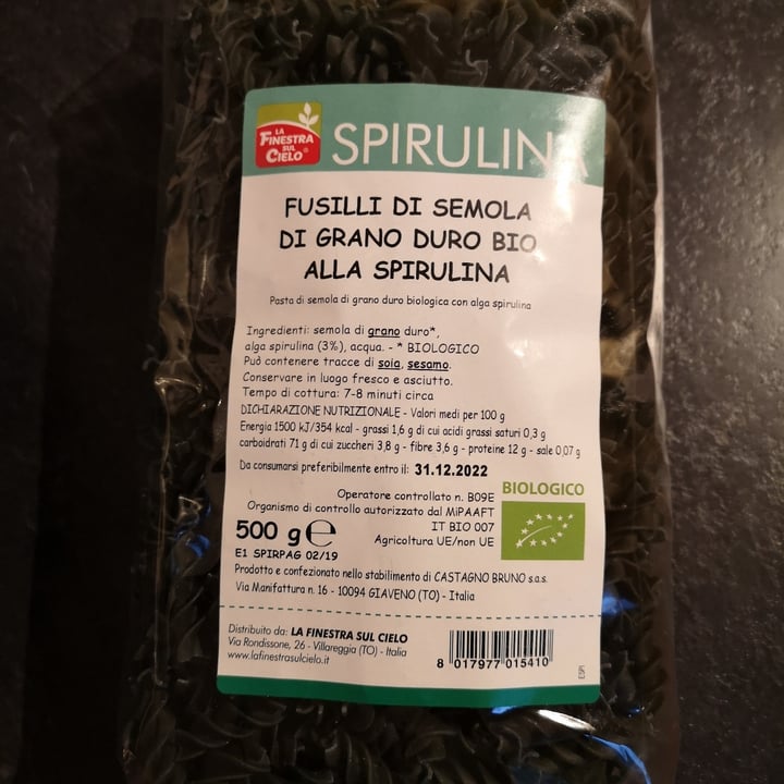 photo of La Finestra Sul Cielo Fusilli di grano duro e spirulina shared by @fedec9 on  25 Mar 2022 - review