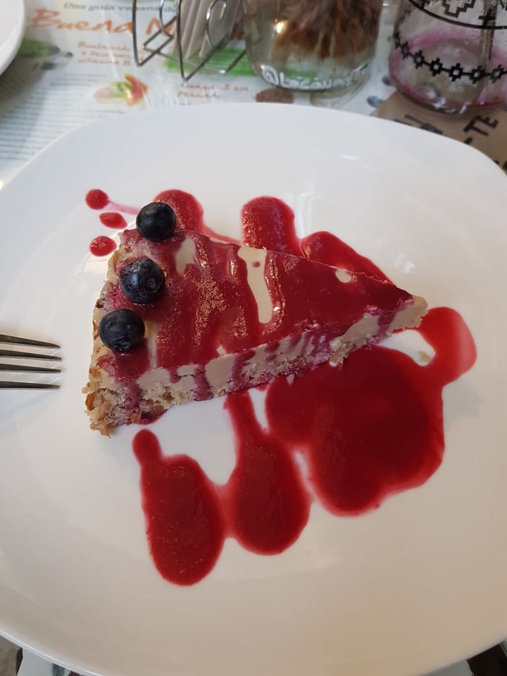 review photo of Sapiens. Comida Saludable. Cheesecake crudivegano de frutos rojos shared by @romiauna on 22 May 2019 - review