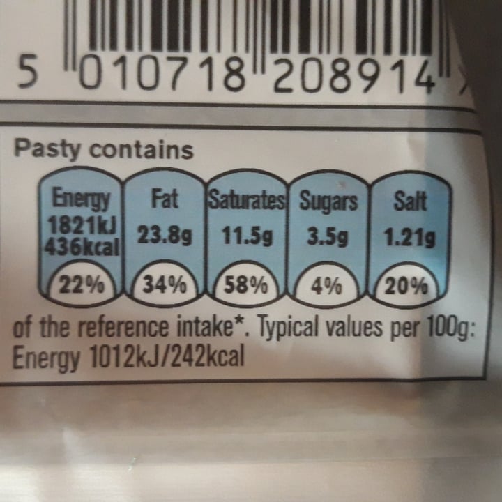 photo of Ginsters Vegan Quorn Pasty shared by @govganjackson on  15 Apr 2021 - review