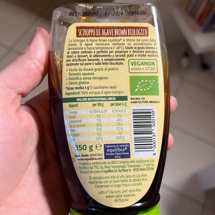 photo of Equilibra Sciroppo di Agave Brown shared by @gaiacc on  23 Mar 2022 - review
