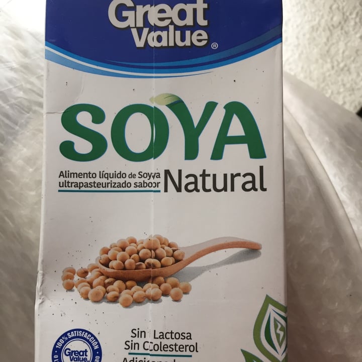 photo of Great Value  Alimento líquido de soya shared by @elflowvegano on  12 Aug 2020 - review