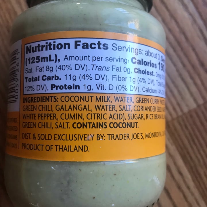 photo of Trader Joe's Thai Green Curry Simmer Sauce shared by @megplant on  21 Jul 2020 - review