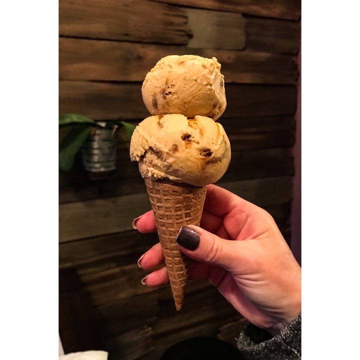 review photo of Plant Love Ice Cream Pumpkin Ice Cream With A Gluten Free Waffle Cone shared by @savannac on 17 Nov 2019 - review