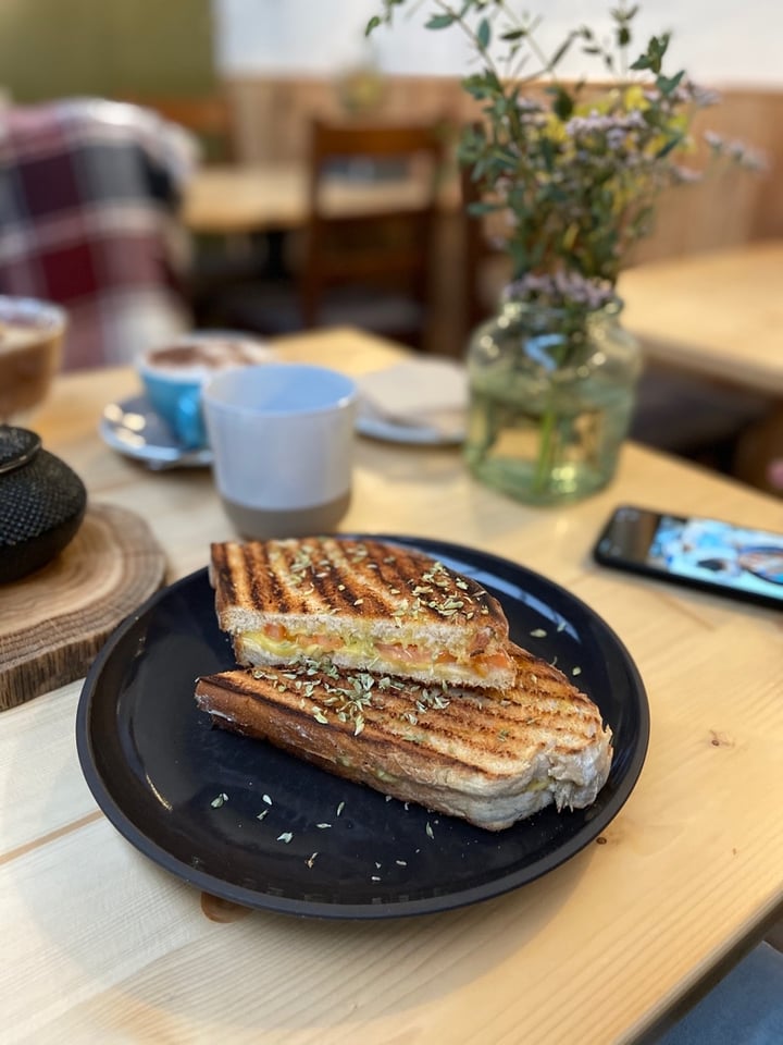 photo of terrárea Cheese, Oregano And Tomato Toast shared by @vegainz12 on  14 Apr 2020 - review