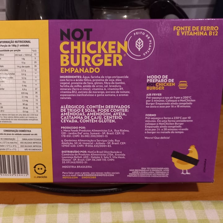 review photo of NotCo Not Chicken Burger Empanado shared by @claudiafranco on 08 Dec 2022 - review