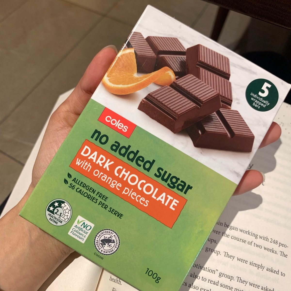 Coles Dark chocolate with orange Reviews abillion
