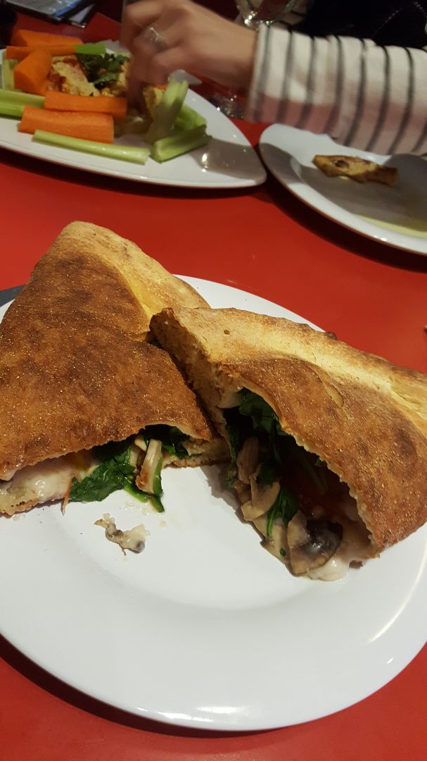 review photo of Mellow Mushroom Vegan calzones shared by @vegandelicious on 28 Sep 2018 - review