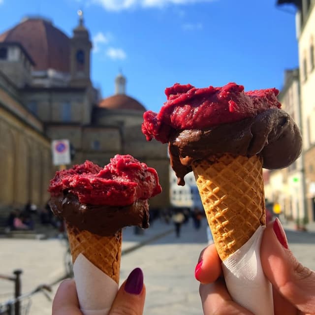 Photo of the dish “Gelato al cioccolato e frutti di bosco”
