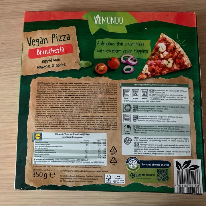 photo of Vemondo Vegan Pizza Bruschetta shared by @noemibarone on  20 May 2022 - review
