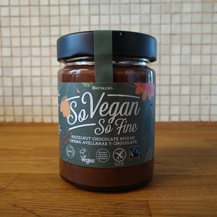 photo of Brinkers So vegan so fine - HAZELNUT CHOCOLATE SPREAD shared by @veganiceland on  04 Nov 2022 - review