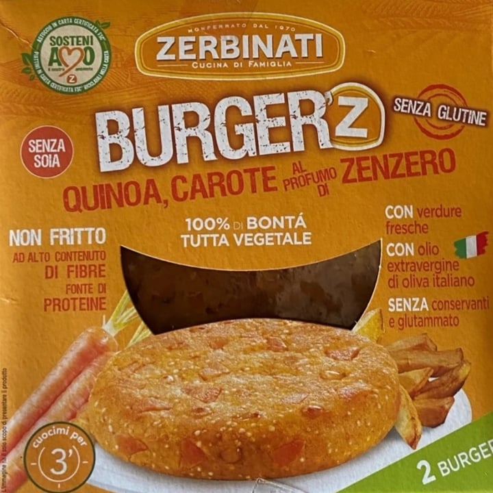 review photo of Zerbinati Burger'Z Quinoa, Carote e Zenzero shared by @vany10 on 02 Jul 2022 - review