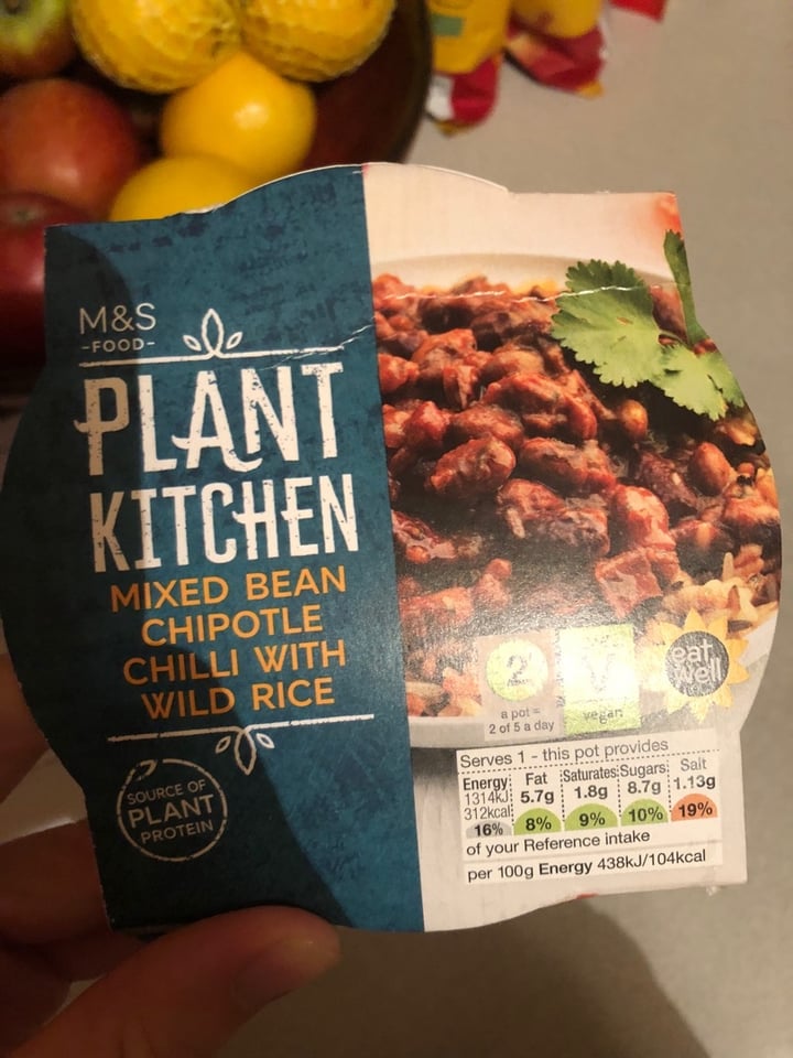 photo of Plant Kitchen (M&S) Mixed bean chipotle chilli with wild rice shared by @emily8 on  05 Feb 2020 - review
